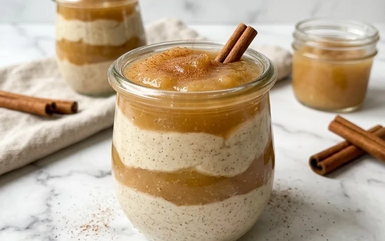 Zimtcreme mit Apfelmus: Schnelles Dessert in 5 Minuten