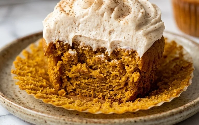Pumpkin Cupcakes with Cinnamon Cream Cheese Frosting