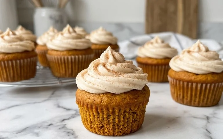 Saftige Kürbis-Cupcakes mit Zimt-Frischkäse-Frosting
