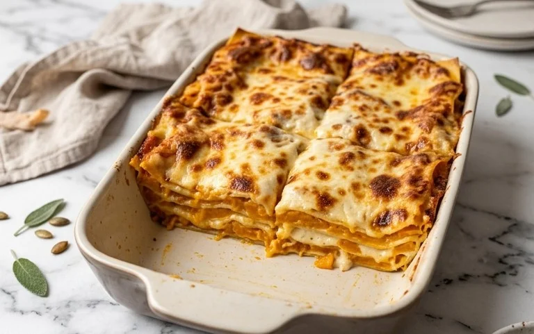 Kürbis-Lasagne: Cremiges Rezept mit Salbei und Bergkäse