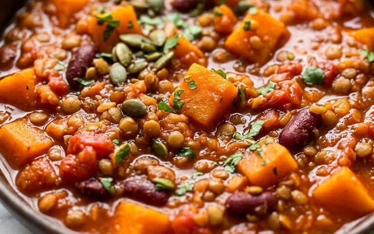Veganes Kürbis-Linsen-Chili