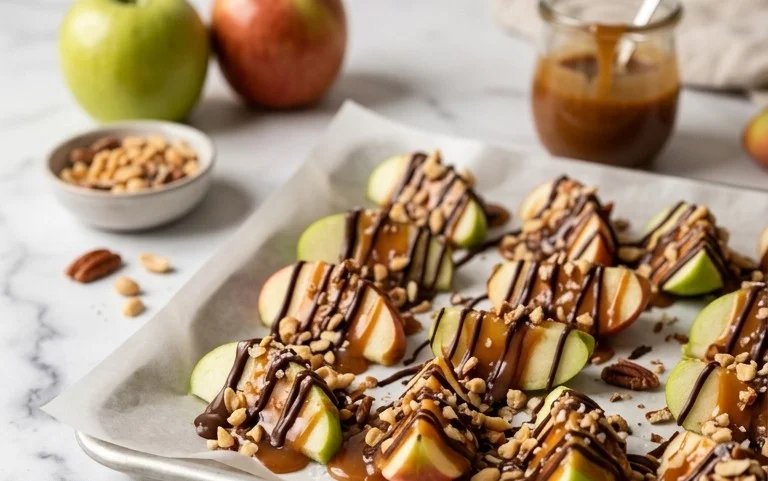 Einfache Karamell-Apfel-Häppchen für den Herbst