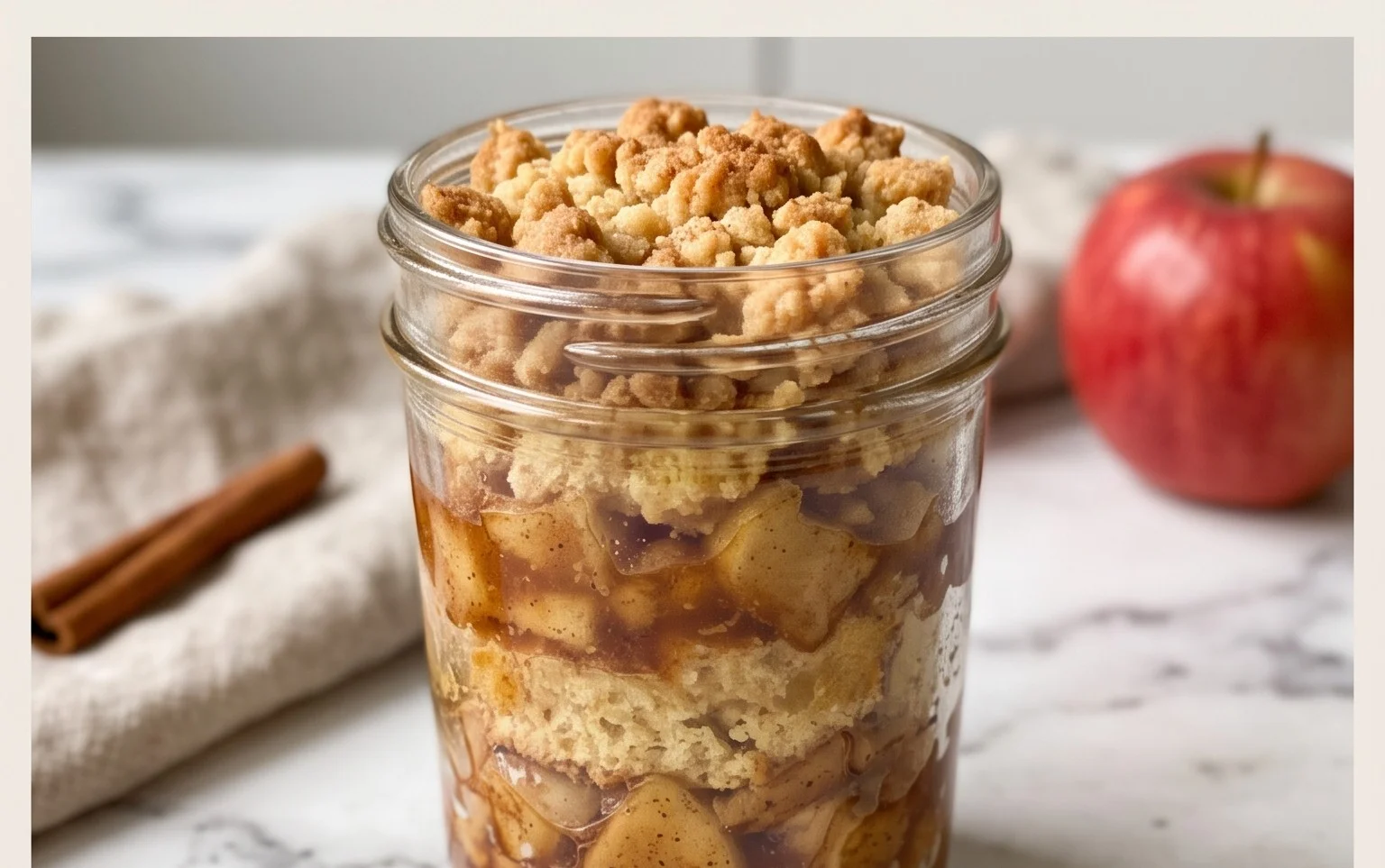 Apfel-Streuselkuchen im Glas: Einfaches Rezept