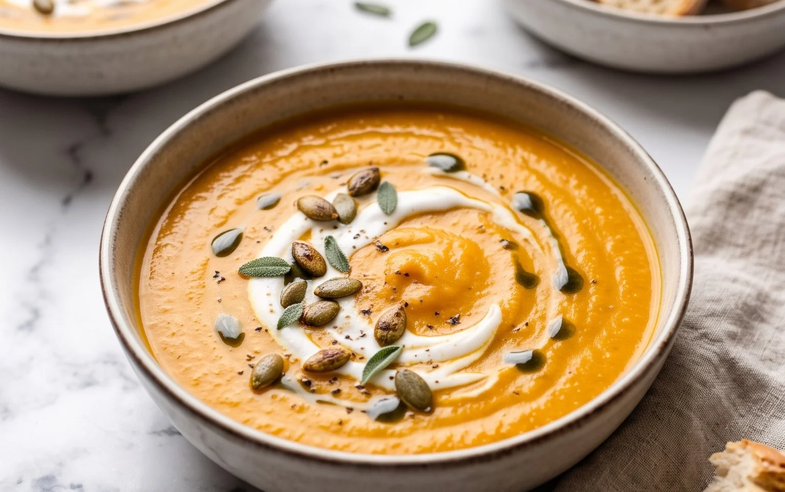 Cremige vegane Butternut-Kürbissuppe: Einfach geröstet