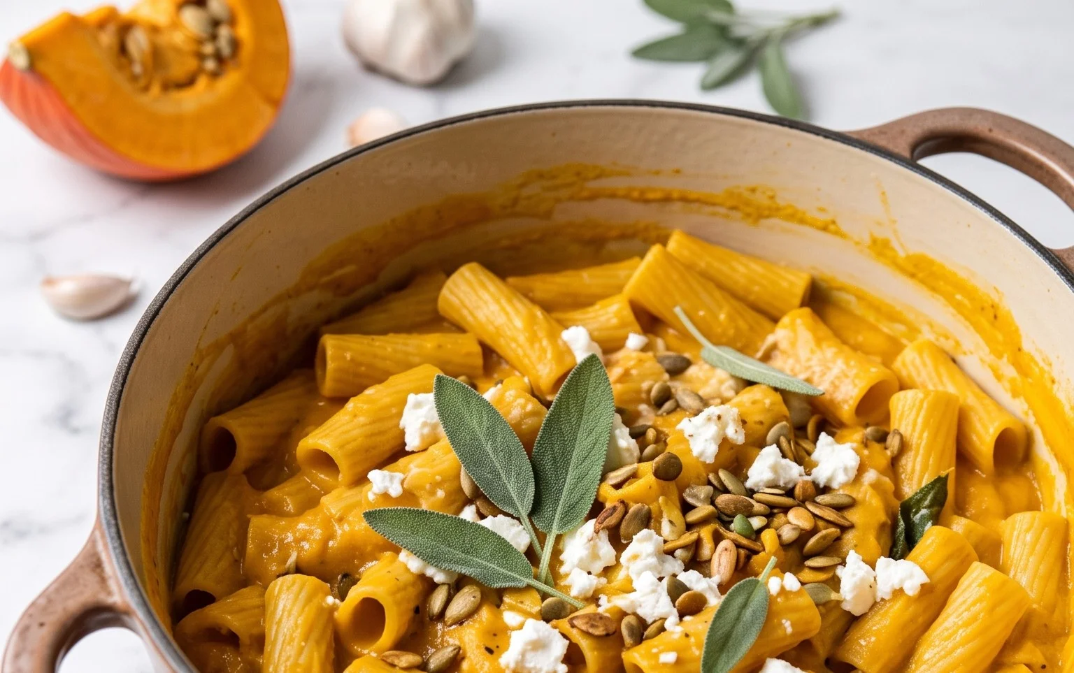 Cremige One Pot Kürbis Pasta: Schnelles Herbst Rezept