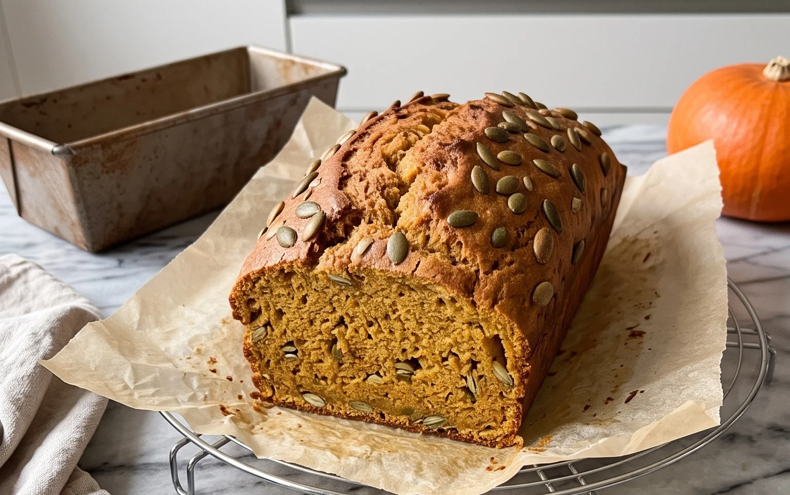 Saftiges Kürbiskuchenbrot aus dem Ofen – Einfaches Rezept