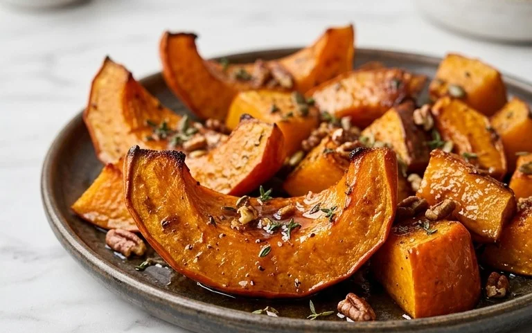 Maple Glazed Squash: Karamellisierter Kürbis aus dem Ofen