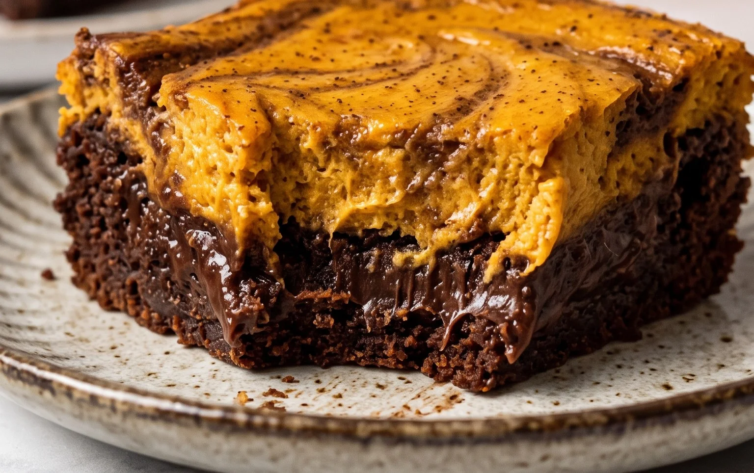 Vegane Kürbis Cheesecake Brownies