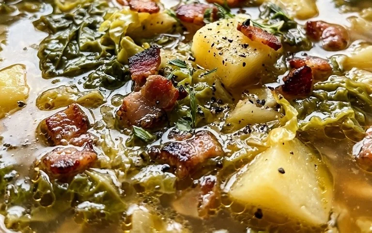 Wirsingsuppe mit Kartoffeln und Speck Rezept Rezept